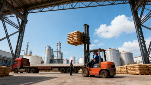 工厂厂区PAM产品装车运输