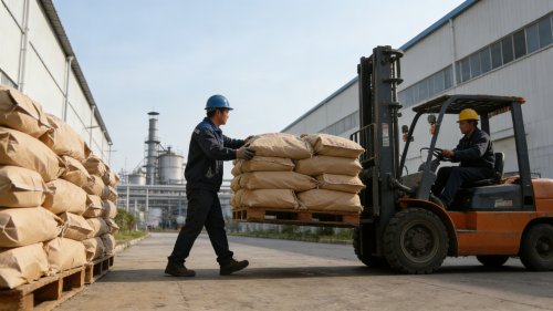 工厂仓库池塘专用聚丙烯酰胺产品装车实拍