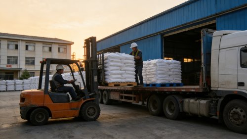 工厂厂区聚丙烯酰胺干粉装车