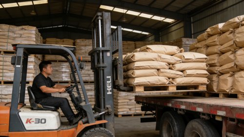 淄博聚隆聚丙烯酰胺厂区装车现场