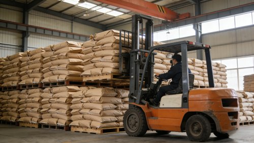 淄博聚隆聚丙烯酰胺厂区货物装车现场