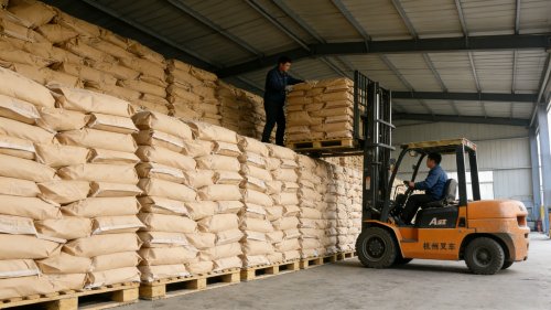 工业污泥脱水用阳离子PAM产品装车