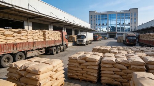 工厂装车聚丙烯酰胺产品袋装出厂现场