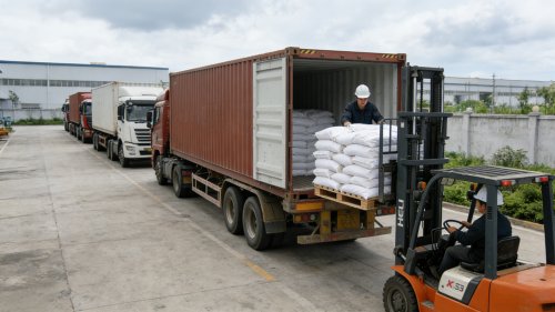 工业级聚丙烯酰胺PAM袋装产品装车细节