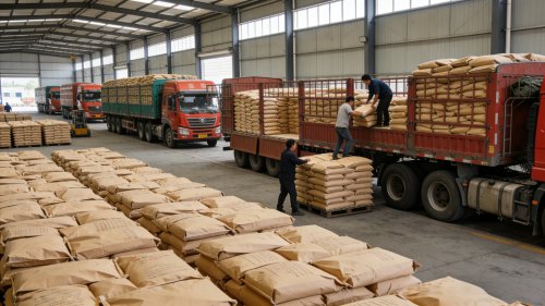 非离子聚丙烯酰胺PAM产品在工厂装车运输