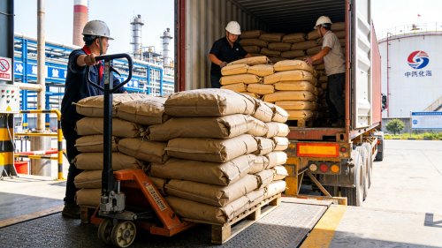 造纸用增稠聚丙烯酰胺装车发货现场实拍