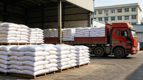 印染级聚丙烯酰胺吨袋装车作业厂区实拍适用于印染废水脱色及固液分离